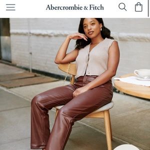 abercrombie leather pants 90s straight. i’ve only worn them once!!!!